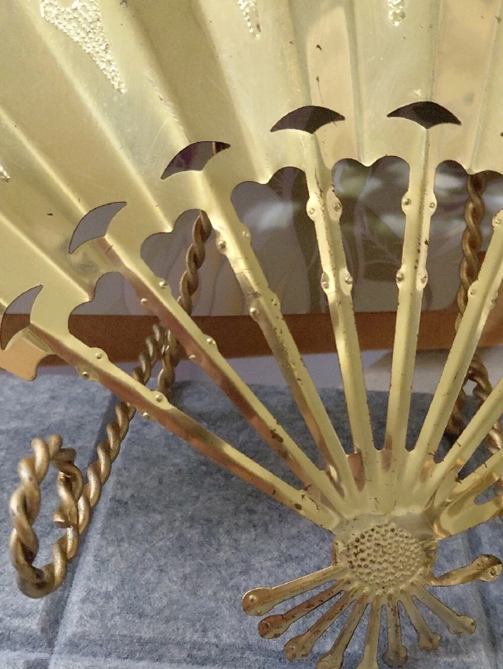 Homco Gold Metal Fan Wall Decor - Set of Four Ornate Fans